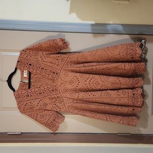 Free People Nightcap Collection Boho Eyelet dress